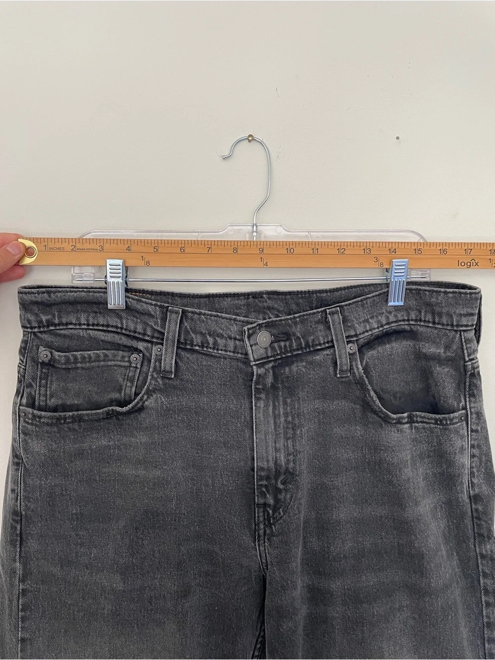 Y2K Levis 569 Loose Straight Jeans Mens 33x32 Gray Black Baggy Relaxed Fit Denim